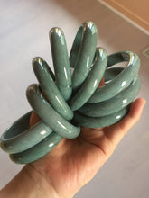 Load image into Gallery viewer, Sale! 53-54mm Certified type A 100% Natural dark green/blue/black/gray Guatemala  Jadeite bangle group GL32
