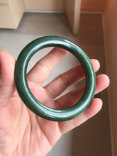 Load image into Gallery viewer, 56.5mm Certified 100% Natural Deep Pine Green/Black "Serene Ember Forest" Nephrite (red-skin nephrite 红皮碧玉) Bangle HT168-11-6179
