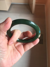 Load image into Gallery viewer, 56.5mm Certified 100% Natural Deep Pine Green/Black "Serene Ember Forest" Nephrite (red-skin nephrite 红皮碧玉) Bangle HT168-11-6179
