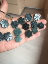 Load image into Gallery viewer, 100% Natural type A blue green gray black Guatemala jadeite Frost Blossom Pendant group AZ193 Add on item

