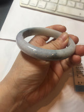 Load image into Gallery viewer, 58.4mm certified 100% natural Type A light green/purple white Snowy Pine Forest jadeite jade bangle J126-3074
