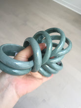 Load image into Gallery viewer, Sale! 53-54mm Certified type A 100% Natural dark green/blue/black/gray Guatemala  Jadeite bangle group GL32
