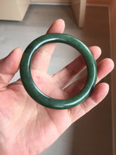 Load image into Gallery viewer, 56.5mm Certified 100% Natural Deep Pine Green/Black "Serene Ember Forest" Nephrite (red-skin nephrite 红皮碧玉) Bangle HT168-11-6179
