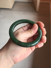 Load image into Gallery viewer, 56.5mm Certified 100% Natural Deep Pine Green/Black "Serene Ember Forest" Nephrite (red-skin nephrite 红皮碧玉) Bangle HT168-11-6179
