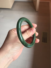 Load image into Gallery viewer, 56.5mm Certified 100% Natural Deep Pine Green/Black "Serene Ember Forest" Nephrite (red-skin nephrite 红皮碧玉) Bangle HT168-11-6179
