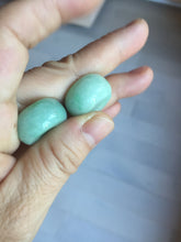 Load image into Gallery viewer, 20mm Type A 100% Natural Sunny green/white Jadeite Jade Safety Guardian Button donuts Pendant group PD10
