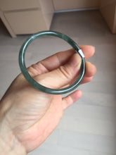 Load image into Gallery viewer, 54.8mm Certified Type A 100% Natural dark green/blue/gray with Guatemala slim round cut Jadeite bangle PJ103-5627
