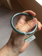 Load image into Gallery viewer, 58.8mm Certified Type A 100% Natural dark green/blue/gray with flying snow Guatemala slim round cut Jadeite bangle PA152-8823
