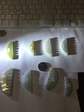 Load image into Gallery viewer, 100% Natural icy watery light green/gray Jadeite gua sha (刮痧) Jadeite jade Comb group E77 (Add on item! not sale individually)
