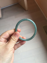 Load image into Gallery viewer, 55.5mm Type A 100% Natural dark green/blue/gray/black Guatemala slim round cut Jadeite bangle PJ102
