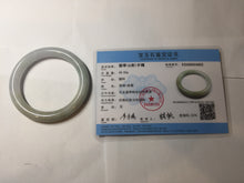 Load image into Gallery viewer, 54.6mm certified 100% natural Type A light gray white purple round cut jadeite jade bangle AA120-4902
