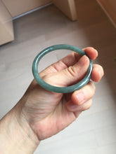 Load image into Gallery viewer, 55.5mm Type A 100% Natural dark green/blue/gray/black Guatemala slim round cut Jadeite bangle PJ102
