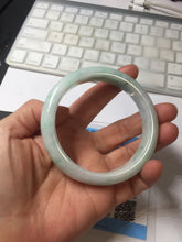 Load image into Gallery viewer, 60mm Certified Type A 100% Natural sunny green white Jadeite bangle PA262-3840
