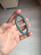 Load image into Gallery viewer, 55.5mm Type A 100% Natural dark green/blue/gray/black Guatemala slim round cut Jadeite bangle PJ102
