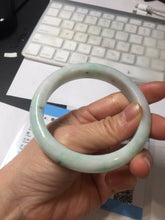 Load image into Gallery viewer, 60mm Certified Type A 100% Natural sunny green white Jadeite bangle PA262-3840
