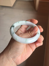 Load image into Gallery viewer, 56.8mm Certified Type A 100% Natural light purple white green with green floating flowers jadeite Jade bangle PB294-7301
