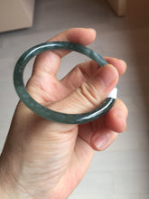 Load image into Gallery viewer, 56.7mm Certified Type A 100% Natura dark blue/green/gray/black Guatemala slim round cut Jadeite bangle PJ101-5614
