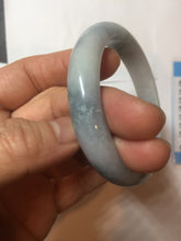 Load image into Gallery viewer, 53.5mm certified 100% natural Type A light green/purple white Snowy Pine Forest jadeite jade bangle J127-3084
