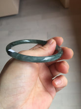 Load image into Gallery viewer, 56.7mm Certified Type A 100% Natura dark blue/green/gray/black Guatemala slim round cut Jadeite bangle PJ101-5614
