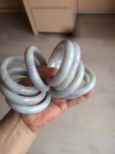 Load image into Gallery viewer, 50-52mm certified 100% natural Type A light green/white/purple oval jadeite jade bangle group GL21
