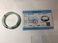 Load image into Gallery viewer, 56.5mm Certified Type A 100% Natural light purple white green with green floating flowers jadeite Jade bangle PB295-7300

