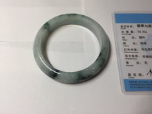 Load image into Gallery viewer, 56.5mm Certified Type A 100% Natural light purple white green with green floating flowers jadeite Jade bangle PB295-7300
