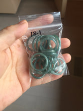 Load image into Gallery viewer, 18.1mm size 8 100% natural type A icy watery green/blue slim style Guatemala jadeite jade band ring group PE81
