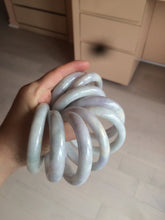 Load image into Gallery viewer, 50-52mm certified 100% natural Type A light green/white/purple oval jadeite jade bangle group GL21
