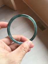 Load image into Gallery viewer, 56.7mm Certified Type A 100% Natura dark blue/green/gray/black Guatemala slim round cut Jadeite bangle PJ101-5614
