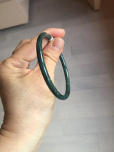 Load image into Gallery viewer, 59mm Certified Type A 100% Natural dark green/blue/gray Guatemala slim round cut Jadeite bangle PA150-8854
