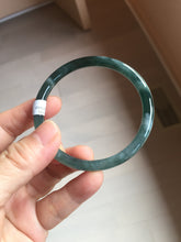 Load image into Gallery viewer, 55.8mm Certified Type A 100% Natural dark green/blue/gray/black Guatemala slim round cut Jadeite bangle PJ100-5624
