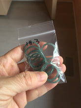 Load image into Gallery viewer, 18.3mm size 8 1/4 100% natural type A icy watery green/blue slim style Guatemala jadeite jade band ring group PE80
