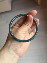 Load image into Gallery viewer, 59mm Certified Type A 100% Natural dark green/blue/gray Guatemala slim round cut Jadeite bangle PA150-8854
