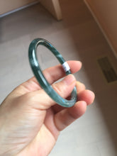 Load image into Gallery viewer, 55.8mm Certified Type A 100% Natural dark green/blue/gray/black Guatemala slim round cut Jadeite bangle PJ100-5624
