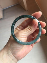 Load image into Gallery viewer, 55.8mm Certified Type A 100% Natural dark green/blue/gray/black Guatemala slim round cut Jadeite bangle PJ100-5624
