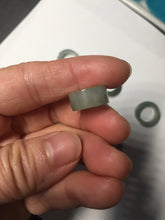 Load image into Gallery viewer, 14.3-17.3mm 100% natural type A icy watery light green jadeite jade band ring beads group BL10
