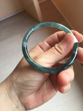 Load image into Gallery viewer, 55.8mm Certified Type A 100% Natural dark green/blue/gray/black Guatemala slim round cut Jadeite bangle PJ100-5624
