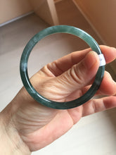 Load image into Gallery viewer, 55.8mm Certified Type A 100% Natural dark green/blue/gray/black Guatemala slim round cut Jadeite bangle PJ100-5624
