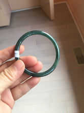 Load image into Gallery viewer, 54.1mm Certified Type A 100% Natural dark green/blue/gray with Guatemala slim round cut Jadeite bangle PJ99-2457
