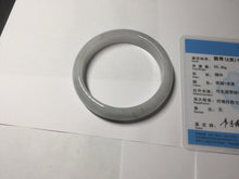 Load image into Gallery viewer, 58.5mm certified Type A 100% Natural white light green purple Jadeite Jade bangle PF68-0501
