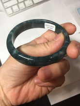 Load image into Gallery viewer, 59mm Certified Type A 100% Natural dark green/blue/gray/black Guatemala Jadeite bangle PJ139-1480
