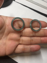 Load image into Gallery viewer, 100% natural type A icy watery light green/blue/gray  Guatemala jadeite jade band ring R117

