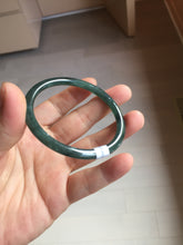 Load image into Gallery viewer, 54.1mm Certified Type A 100% Natural dark green/blue/gray with Guatemala slim round cut Jadeite bangle PJ99-2457
