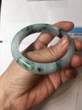 Load image into Gallery viewer, 56.5mm Certified Type A 100% Natural light purple white green with green floating flowers jadeite Jade bangle PB295-7300
