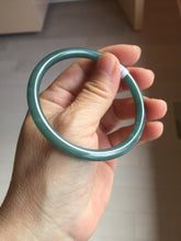 Load image into Gallery viewer, 56.5mm Certified Type A 100% Natura dark blue/green/gray/black Guatemala slim round cut Jadeite bangle PJ98-2453
