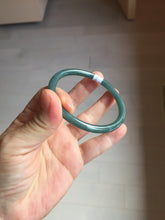 Load image into Gallery viewer, 56.5mm Certified Type A 100% Natura dark blue/green/gray/black Guatemala slim round cut Jadeite bangle PJ98-2453

