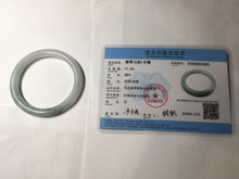Load image into Gallery viewer, 54.4mm certified 100% natural Type A light green white purple round cut jadeite jade bangle AA121-4903

