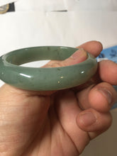 Load image into Gallery viewer, 51.5mm Certified Type A 100% Natural Oily Dark Green Gray Black(油青) Oval Jadeite Jade Bangle PE101-7127

