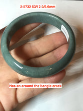 Load image into Gallery viewer, Sale! 53-54mm Certified type A 100% Natural dark green/blue/black/gray Guatemala  Jadeite bangle group GL32
