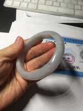 Load image into Gallery viewer, 58.5mm certified Type A 100% Natural white light green purple Jadeite Jade bangle PF68-0501

